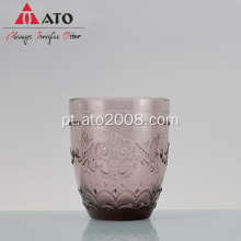 ATO Vintage Glassware de copo de vidro em relevo vintage